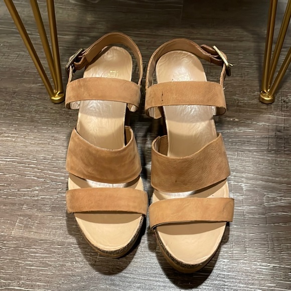 Franco Sarto Shoes - Franco Sarto Tan Strappy Fiona Wedge Sandals